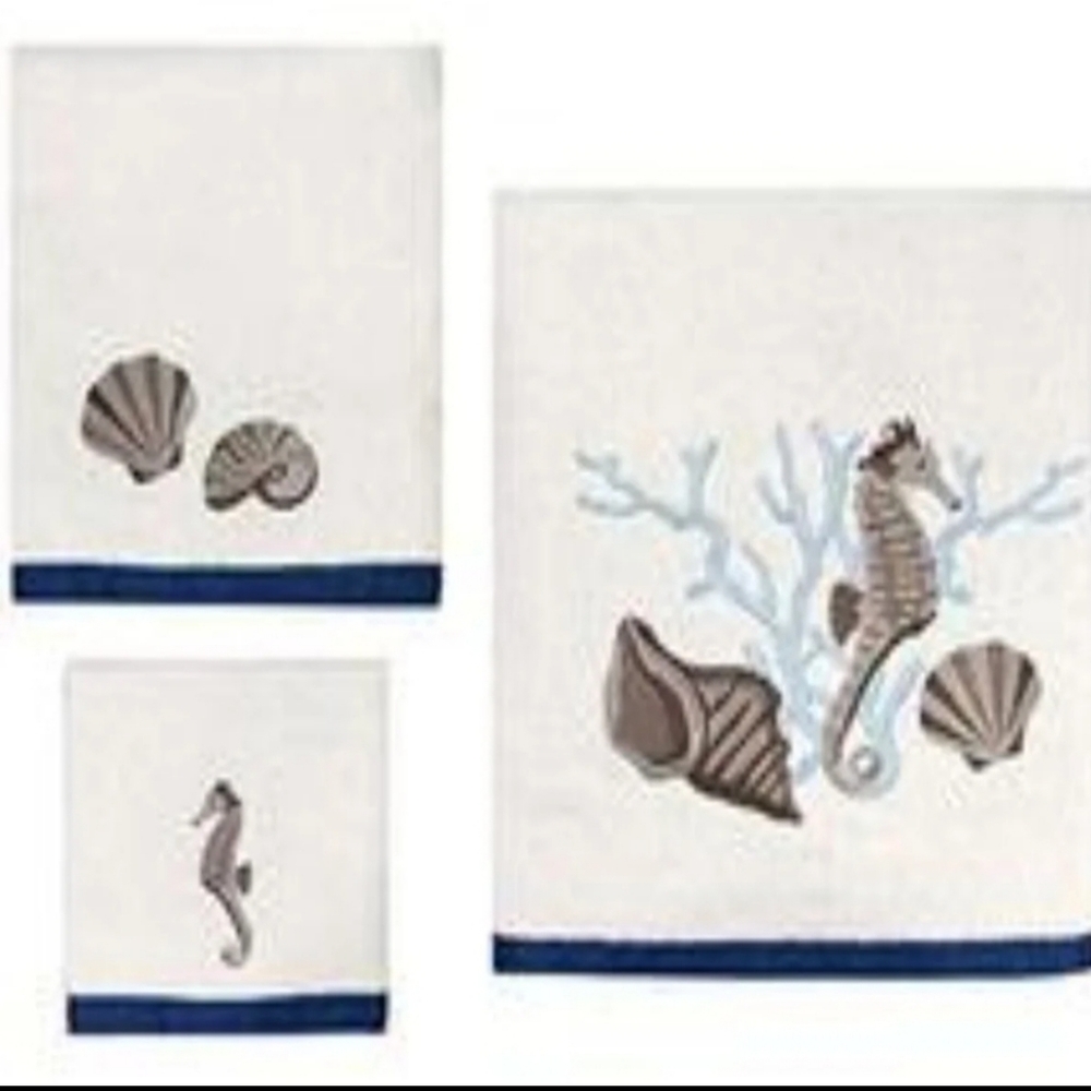 Allure Home Creation Folly Beach Cotton Three Piece Towel Set